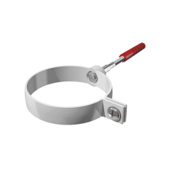 Хомут трубы Verat 125/82 белый металлический L=140мм