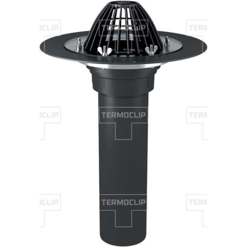 Кровельная воронка Termoclip с листоуловителем и обжимным фланцем без нагревательного эл. ВФ 160x175 мм